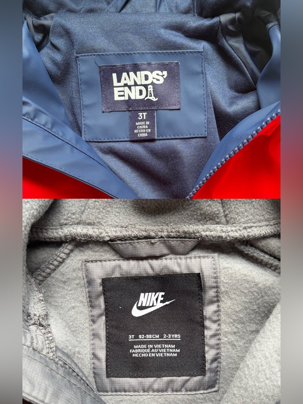 Toddler Jackets (Nike & Land’s End)